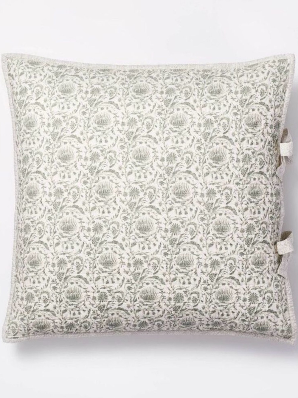 NEW! Euro Decorative Border Cotton Slub Print
Sham,Green- Threshold Studio McGee